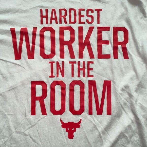 Under Armour White T-Shirt with Black and Yellow Accents project rock - Picture 6 of 8